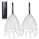 NICEMOVIC White Elephant Gifts for Adults 2 Pack Head Massager Scalp Stocking Stuffers for Men Women Scalp Massager Hair Growth 20 Fingers Head Scratcher Funny Stress Relief Head Spa Gifts for Mom Dad