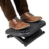 Mind Reader Foot Rest, Under Desk at Work, Ergonomic, Height Adjustable, Office, Plastic, 17"L x 13"W x 6.25"H, Black