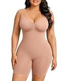 FeelinGirl Shapewear Bodysuit Faja Body Shaper Tummy Control Khaki Beige ML