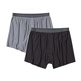 ExOfficio Men's Give-N-Go 2.0 Boxer 2-Pack Travel Underwear for Men, Breathable and Durable, Easy Clean, Steel Onyx/Black, X-Large