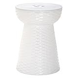 Safavieh Daphne Glazed Ceramic Decorative Garden Stool, White