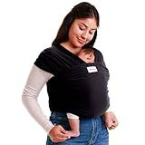 Sleepy Wrap Stretchy Ergonomic Baby Carrier Sling for Newborns to Toddlers - Hands-Free Lightweight Baby Wrap 7-35 lbs (Black)