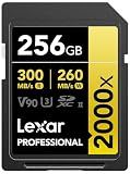 Lexar 256GB 2000x SD Memory Card, 300MB/s Read, 8K, V90, U3, UHS-II