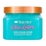 Tree Hut Blue Lagoon Shea Sugar Scrub, Exfoliating, Hydrating & Moisturizing Body Scrub with Shea Butter & Nourishing Essential Oils, Smooth & Soften Skin, 18 oz