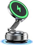 for MagSafe Car Mount Charger, 15W Fast Charging Magnetic Wireless Car Charger, Vacuum Magnetic Phone Holder [120LBS Ultra Suction Cup & 3000gf Magnet ] 780° Dashboard Car Bracket for iPhone & Android