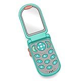 Infantino Flip and Peek Fun Phone: Bilingual with 3 English & 3 Spanish Phrases, Sounds Effects for Engagement, Peek a Boo Mirror Inside, 2 Colors, Ages 3 Months +