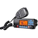 Retevis RA27 Fixed Mount Marine Radio with GPS and DSC, IP67 Waterproof VHF Radio Marine, Long Range, NOAA, All International/US/CA Marine Channels, Triple Watch, Ship to Shore Radio for Boats, Black