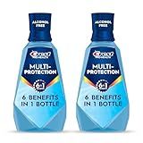 Crest Pro-Health Advanced Mouthwash, Alcohol Free, Multi-Protection, Fresh Mint, 1 L (33.8 fl oz), Pack of 2, Blue