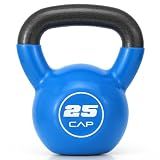 CAP Vinyl Coated Cast Iron Kettlebell, 25 LB Home Gym Weight
