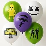 Battle Royale Video Game Theme Party Balloons for Kids Birthday Party Decorations 12" Latex Balloons For Outdoor Celebrations 24 Pieces in 6 Different Patterns