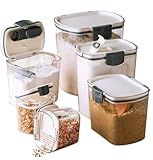 Progressive ProKeeper Baker's Airtight Kitchen Storage Canister Container Set for Flour, Sugar & More, Keeps Ingredients Fresh, with Accessories (Multicolor, 6- Piece)