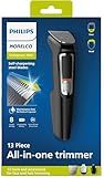 Philips Norelco Multi Groomer - 13 Piece Mens Grooming Kit for Beard, face, Nose, and Ear Hair Trimmer and Hair Clipper - NO Blade Oil Needed, MG3740/40