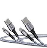 Ruaeoda Micro USB Cable Android Charger 6ft 2PACK Compatible with PS4 Charger Cord - High Speed 2.0 USB A Male to Micro USB Nylon Braided Cable for Android Phone