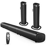 Sound Bar, 100W Sound Bar for Smart TV, Bluetooth 5.3 Soundbar, 2 in 1 Detachable Home Speaker Bass Effect, Home Theater Surround Sound, HDMI ARC/Optical/AUX /USB Connections, For TV/PC/Projectors