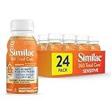 Similac 360 Total Care Sensitive Infant Formula for Fussiness & Gas Due to Lactose Sensitivity, Has 5 HMO Prebiotics, Non-GMO, Baby Formula, Ready to Feed, 8-fl-oz Bottle, Pack of 24