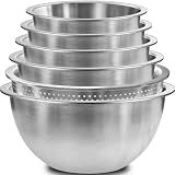 DUTZUN Stainless Steel Mixing Bowls with Colander