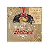 First Christmas Retired Ornament 2025, Retirement Gift for Woman, Men, Happy Retirement Gifts for Nurses, Teacher, Police, Doctor, Coach, Boss, Coworker, Mom, Dad, Friend, Best Retiring Present