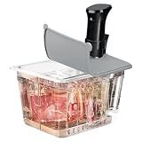 HOMENOTE Sous Vide Container with Collapsible Silicone Lid, Rack, 12 Qt