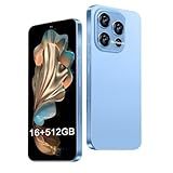 VSQAOF 16PM Unlocked Phone,16+512GB Smartphone, Android 14.0, Long Battery Life 7000mAh,6.99" Display 68+108MP Zoom Camera,with Dual SIM, Fingerprint Lock, Face ID (Blue)