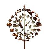 Wind Spinners Outdoor, 75" Large Metal Kinetic Wind Sculptures for Garden, 360 Degrees Swivel Yard Art with 2 Piece Welcome Flag Decoration