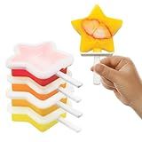 Tovolo Silicone Popsicle Molds with Sticks (4-Pack, Star) - Reusable Ice Pop Molds for Homemade Flavored Ice Pops & Frozen Snacks - Stackable Popsicle Maker with Lid, Dishwasher Safe & BPA-Free