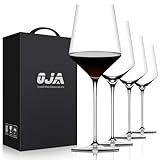 Red Wine Glasses Set of 4, Premium Crystal Wine Glasses Hand Blown,15 oz,Thin Rim,Long Stem,Perfect for Red or White,Daily Use,Unique Wedding Anniversary or Birthday Gift