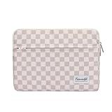 Canvaslife Neutral Checker Pattern Laptop Sleeve Case Cover with Pocket for MacBook Pro 14 inch and 14 inch-14.4 inch HP, Lenovo, Dell, ASUS, Acer Notebook Computer