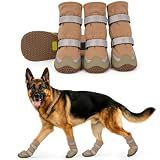 LUCKYPAW Dog Shoes for Winter Snow Waterproof Dog Boots with Fleece Lining