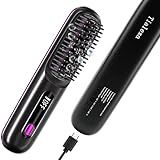 2025 Upgraded Cordless Hair Straightener Brush for Travel, 200 Million Negative Ionic Portable Hair Straightener Comb for Women with LED Display & 3 Temps Fast Heating MCH Ceramic Coating Smooth Frizz