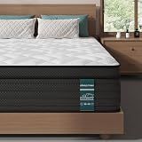 Sleepmax Firm Queen Mattress 10 Inch - Deluxe Deep Sleep Hybrid Mattress Back Pain Relief - Cooling Bed in a Box for Back & Side Sleepers - Fiberglass-Free, CertiPUR-US Certified, 365-Night Trial