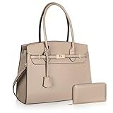 Top Handbags For women, Adjustable Strap Work Satchel with Wallet, GRAY
