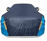Car Cover Waterproof All Weather for Automobiles, 6 Layers Outdoor Full Exterior Cover Rain Sun UV Snowproof Protection with Zipper Cotton, Mirror Pocket for Sedan (190-195 inch)