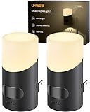 Lyridz LED Night Lights Plug into Wall with Motion Sensor, 1-150LM Dimmable Plug-in Nightlight Indoor for Bedroom, Bathroom, Hallway, Stairs, Pet House, Toilet, 2 Pack
