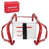 SHAREWIN Fire Ladder Retractable 3 Story Escape Ladder Portable Emergency Escape Ladder 25 Feet with Anti-Slip Rungs