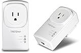 TRENDnet Powerline 500 AV Nano Adapter Kit with Built-in Outlet, Power Outlet Pass-Through, Includes 2 x TPL-407E Adapters, Plug & Play, Ideal for Smart TVs, Gaming, White, TPL-407E2K