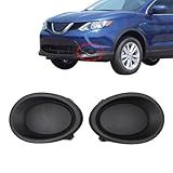 SecosAutoparts Bumper Fog Light Lamp Cover Caps Compatible with Nissan Rogue Sport 2017 2018 2019 Replace# 622576MA5A 622566MA5A NI1038155 NI1039155 Front Left & Right Side