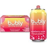 bubly Sparkling Water, Strawberry Sunset, Zero Sugar & Zero Calories, Seltzer Water, 12 Fl Oz Cans (Pack of 8)