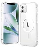 FNTCASE for iPhone 12 Clear Case: for iPhone 12 Pro Magnetic Military Grade Drop Protection Anti Yellowing Cell Phone Cover - Rugged Durable Shockproof Protective Bumper(A-Clear)