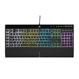 Corsair K55 RGB PRO Membrane Wired Gaming Keyboard – IP42 Dust and Spill-Resistant – 6 Macro Keys with Elgato Integration – iCUE Compatible – QWERTY NA – PC, Mac, Xbox – Black
