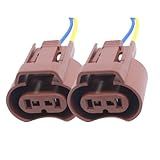 HiSport 9006 headlight plug Female Adapters Connector Wiring Harness Sockets Wire Plug Pigtails Compatible with High/Low Beam Or Fog Lights Use Replacement for OE 9006 HB4 (Pack of 2)
