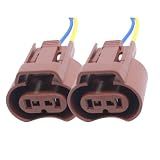 HiSport 9006 headlight plug Female Adapters Connector Wiring Harness Sockets Wire Plug Pigtails Compatible with High/Low Beam Or Fog Lights Use Replacement for OE 9006 HB4 (Pack of 2)