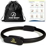 ProBody Pilates Ring — 14 Inch Magic Circle, Pilates Equipment for Inner Thigh Toning, Core, Glutes & PT Workouts | Pilates at Home Equipment (Black)