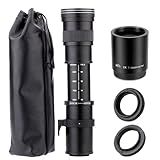 JINTU Telephoto Lens 420-1600mm f/8.3 Zoom SLR Camera Lens for Canon T7i T6 T6i T6s T7 T8i T3i, T4i, T5, T5i, SL2, SL1 4000D 2000D 80D 90D 5D III 6D 7D II 60D 70D 250D 750D 760D 1200D 1300D 2000D