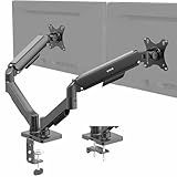 VIVO Dual Monitor up to 32 inches and 19.8 lbs per Screen, Pneumatic Arm Desk Mount, Articulating Counterbalance, VESA Stand, Classic, STAND-V002O