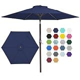 JEAREY 7.5 ft Outdoor Patio Umbrella, Table Umbrella, Navy