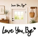 Wooden Love You Bye Sign, 3D Wall Decor Letters for Entryway Above Door, Farmhouse Boho Home Decor for Hallway Bedroom, Meaningful Gift