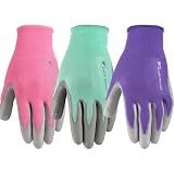 Wells Lamont Women's PU Coated Grip Gardening Gloves 3-Pack, Medium