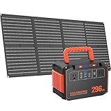 MARBERO 296Wh Solar Generator with Solar Panel Included 300W Portable Power Station with 60W Foldable Panel Set Solar Power Bank with AC Outlets for Camping Home Backup Outdoor Emergency Travel