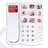 Uvital Big Button Phone for Seniors, Corded Landline Phone-Speakerphone