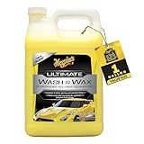 Meguiar's Ultimate Wash and Wax, Car Wash Soap and Wax Cleans & Shines in One Step, Shine & Protect with an Enhanced pH Balanced Car Paint Cleaner, 1 Gallon